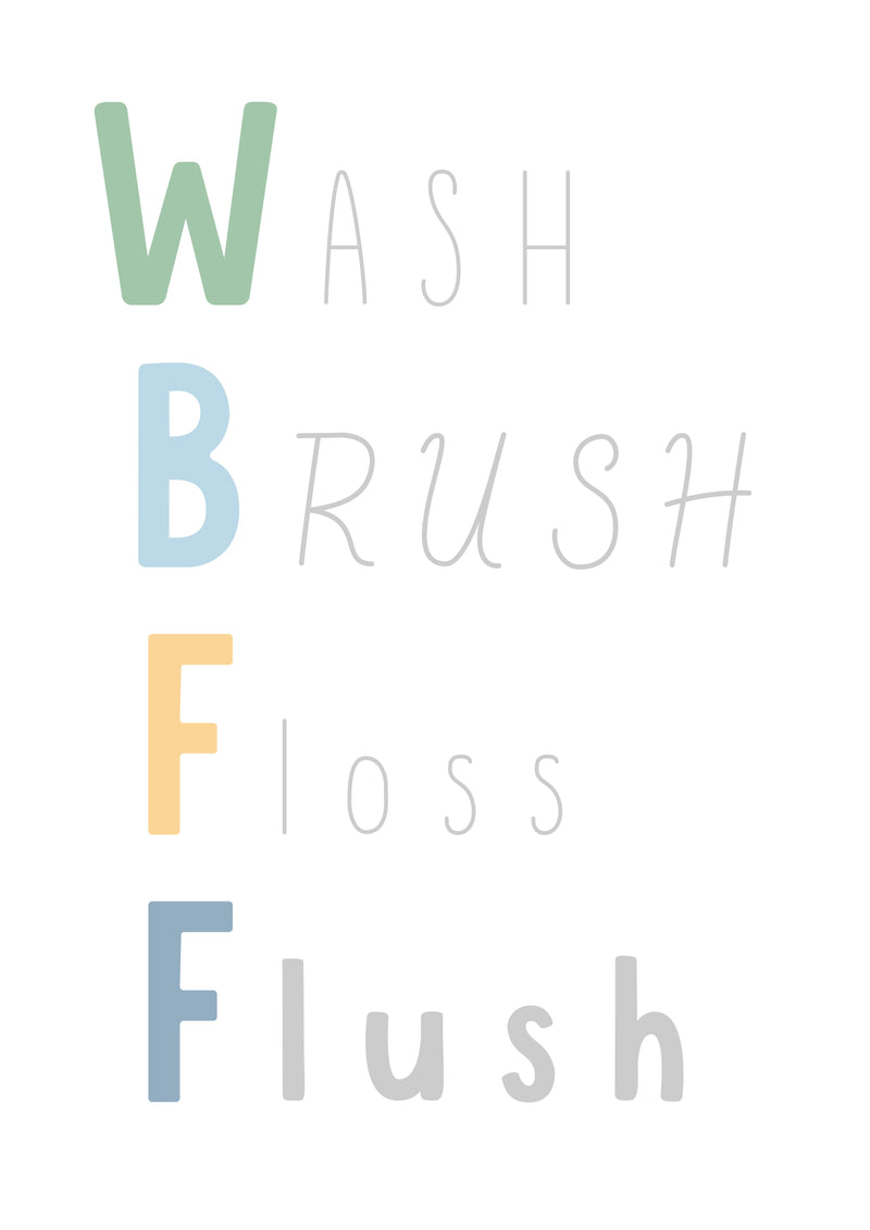 Wash Brush Floss Flush (pastel)