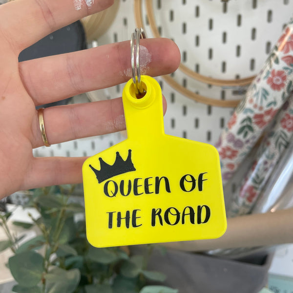 ‘Queen of the road’ Cattle Tag Keyring