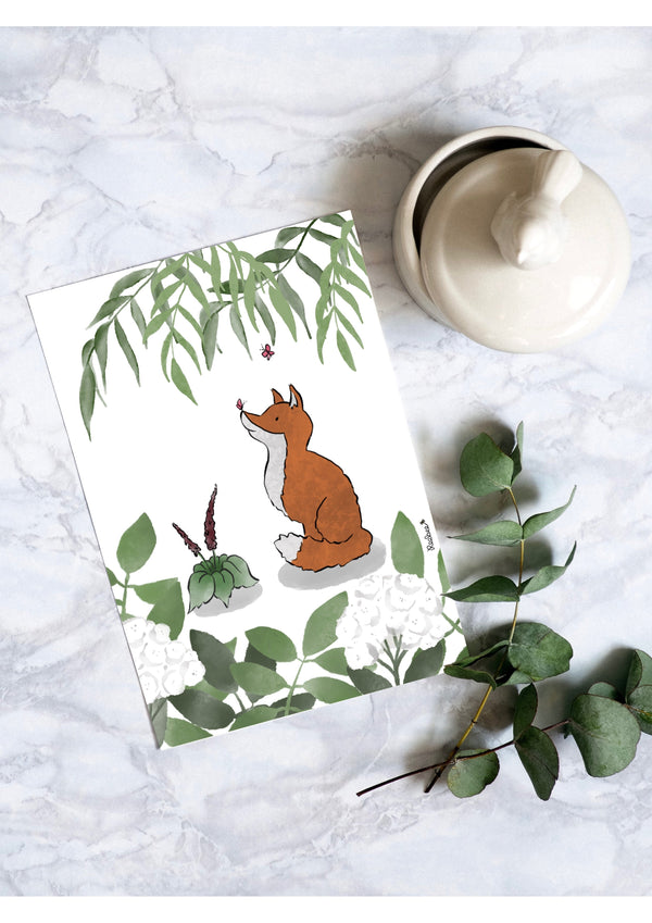 Fox Watercolour Animal Print