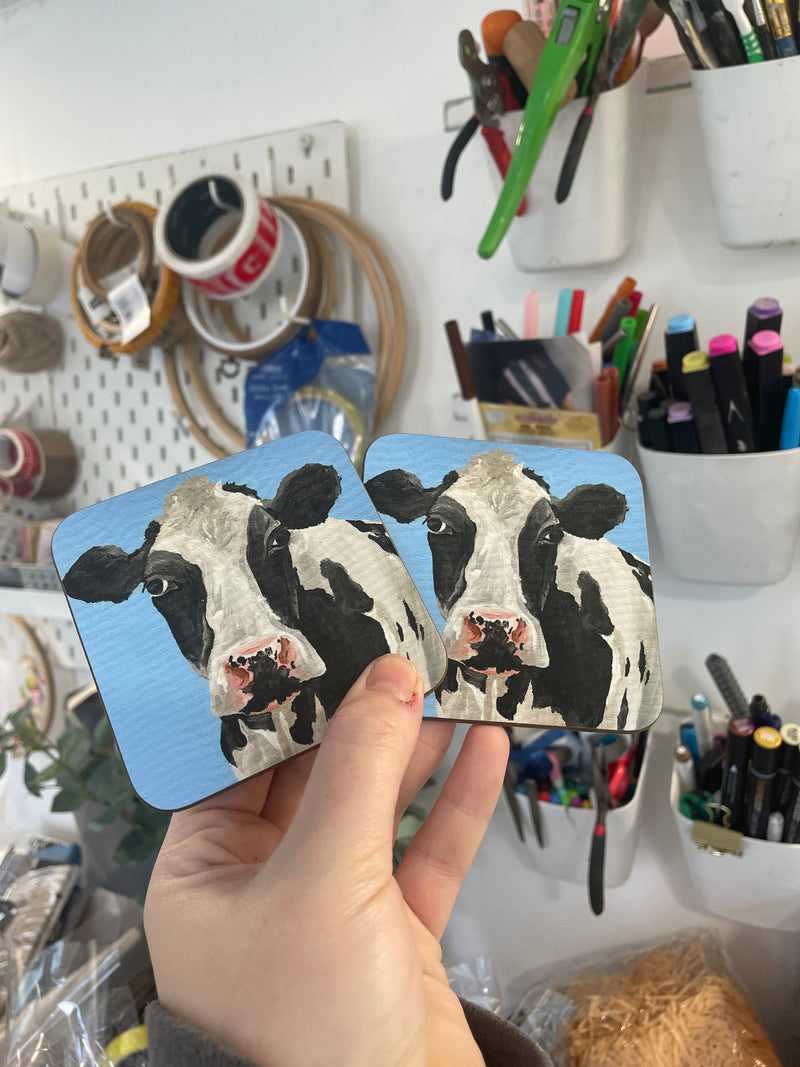 Blue Cow Coaster