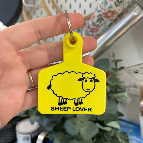 ‘SHEEP LOVER’ Cow Tag Keyring