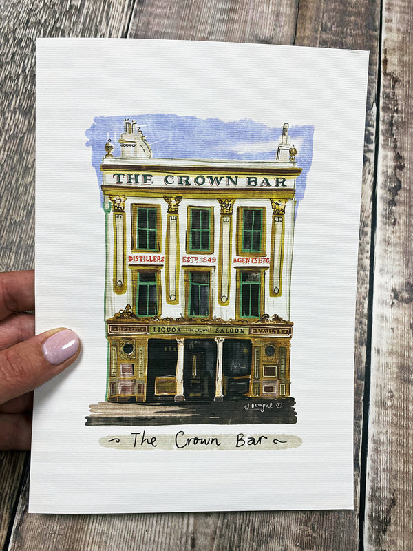 The Crown Bar Ilustration A5 Greeting Card