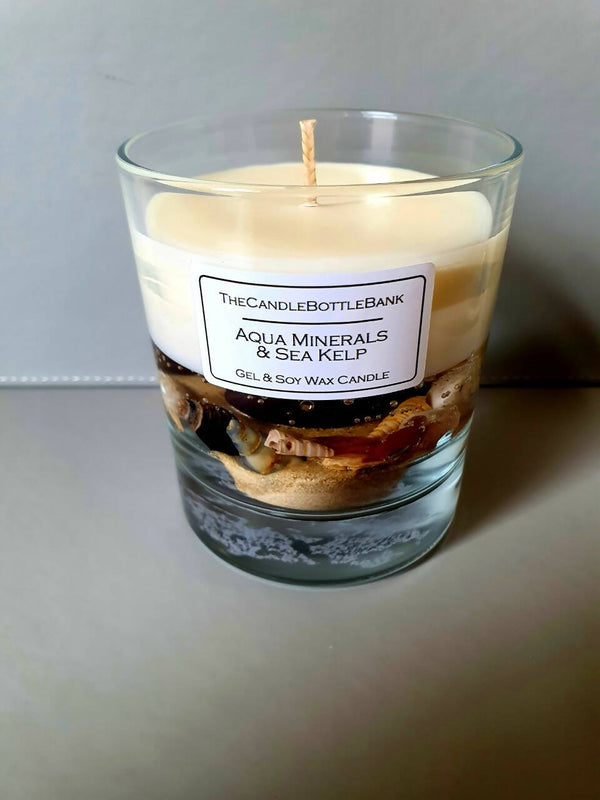 Clear Causeway Coast Soy & Gel Wax Candle in Aqua Minerals & Sea Kelp Scent