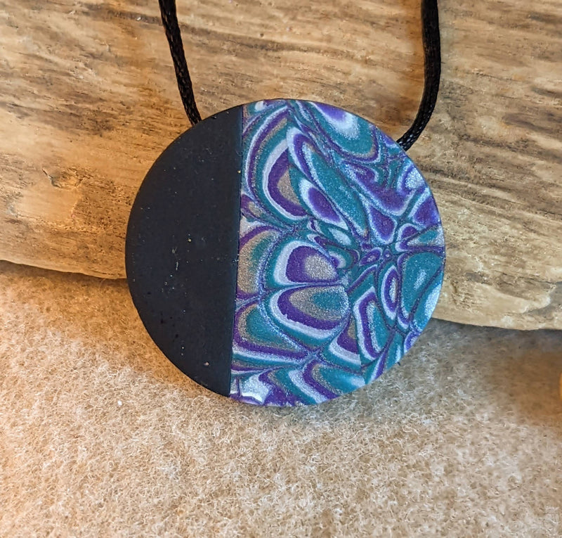 Round Polymer Clay Pendant