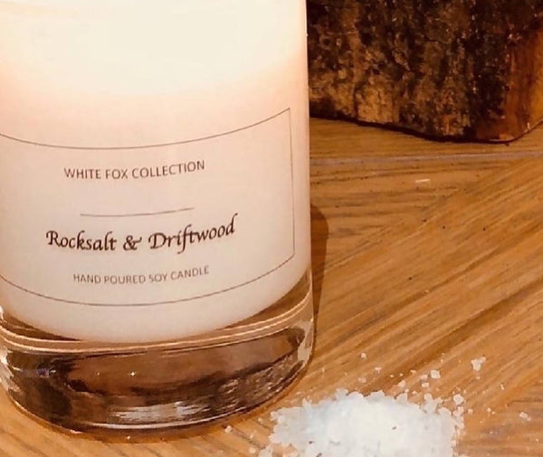 Rocksalt & Driftwood Hand Poured Soy Candle