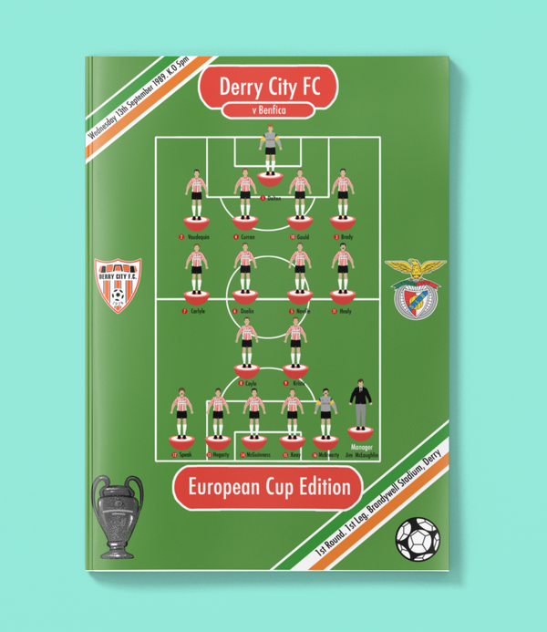 Derry City v Benfica 1989 Subbuteo Match Poster Print