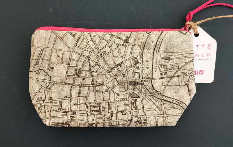 Belfast Map Irish Linen Pouch