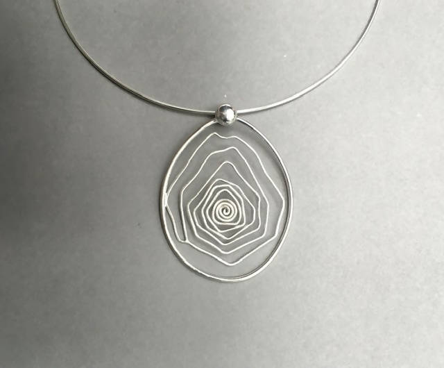 Oval Silver Path Pendant