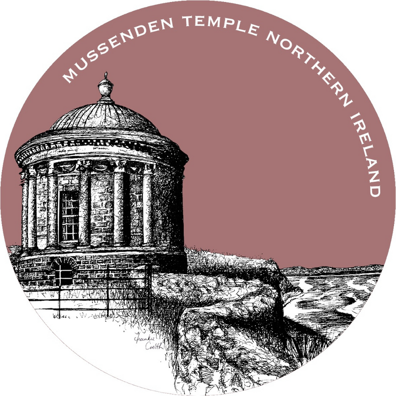 North Coast Illustrations Mussenden Temple Coaster