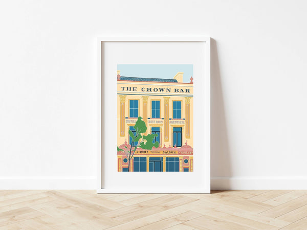 The Crown Liquor Saloon Mounted A5 Print