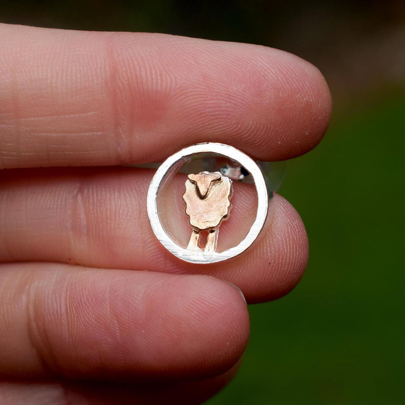 Silver & rose gold sheep lapel pin