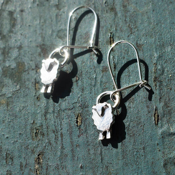 Silver 'Wee Sheep' Drop Earrings