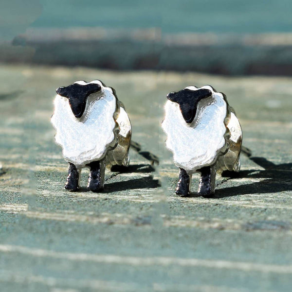 Suffolk 'Wee Sheep' silver earrings
