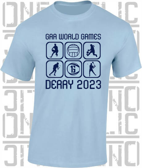 GAA World Games, Derry 2023, Adult T-Shirt - All County Colours Available