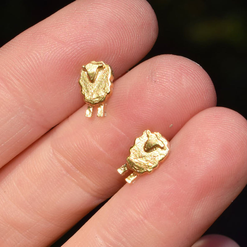 'Wee Sheep' gold earrings