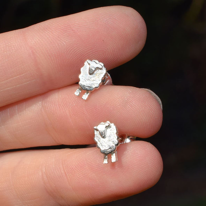 'Wee Sheep' silver earrings