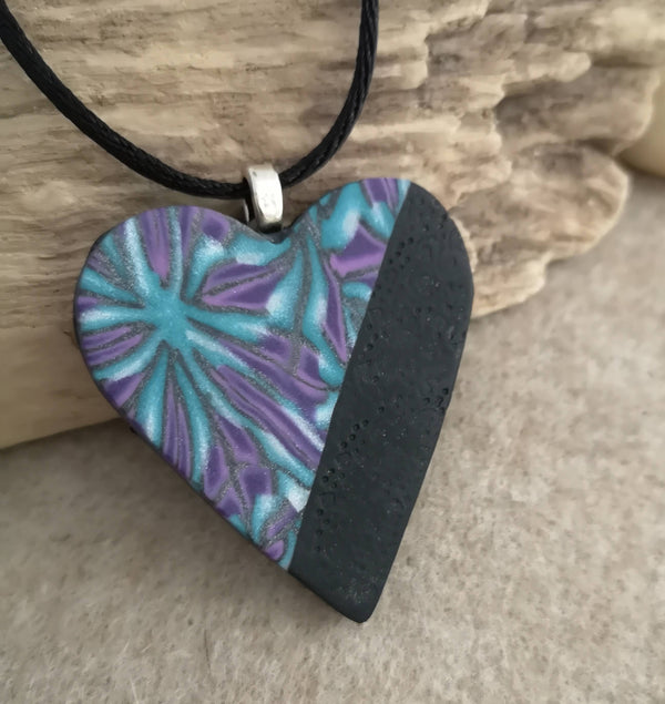 Polymer Clay Heart Pendant
