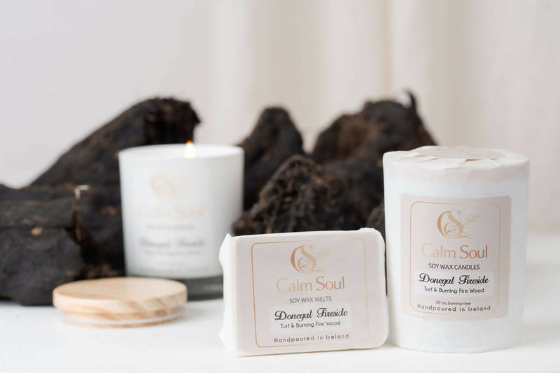 Calm Soul luxury Donegal fireside soy wax candle