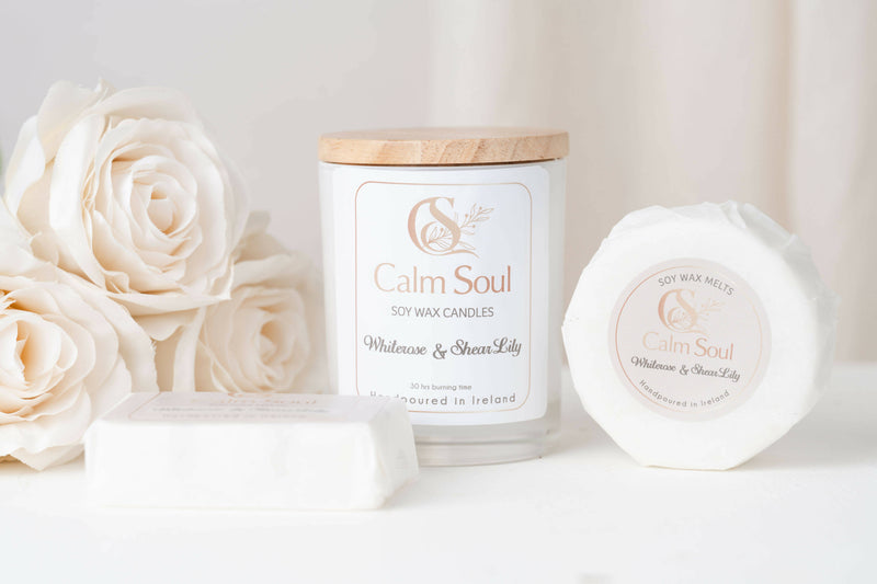 Calm Soul luxury white rose & shear lily wax melt